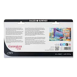 Daler-Rowney Georgian Oil Paint - Selection Set of 10, 38 ml, Tubes back of package