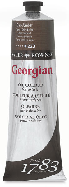 Daler-Rowney Georgian Oil Color - Burnt Umber, 225 ml tube