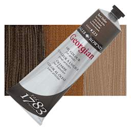 Daler-Rowney Georgian Oil Color - Burnt Umber, 225 ml tube and swatch