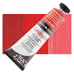 Daler-Rowney Georgian Oil Color - Cadmium Red Deep Hue, 38 ml tube and swatch