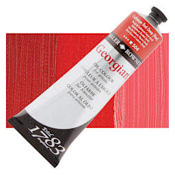 Daler-Rowney Georgian Oil Color - Cadmium Red Deep Hue, 225 ml tube and swatch