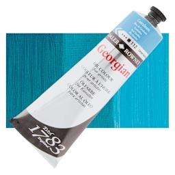Daler-Rowney Georgian Oil Color - Coeruleum Blue, 225 ml tube and swatch
