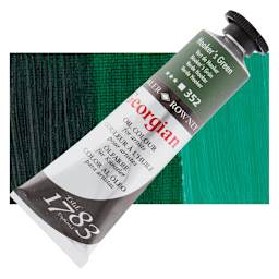 Daler-Rowney Georgian Oil Color - Hooker's Green, 38 ml tube and swatch