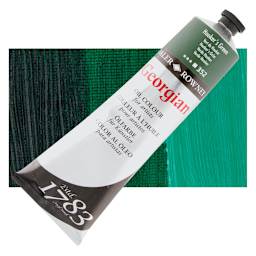 Daler-Rowney Georgian Oil Color - Hooker's Green, 225 ml tube and swatch
