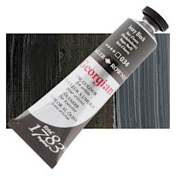 Daler-Rowney Georgian Oil Color - Ivory Black, 38 ml tube and swatch