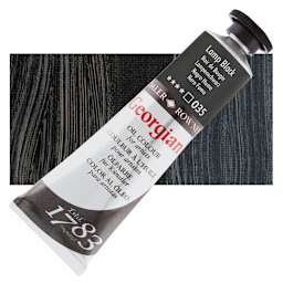 Daler-Rowney Georgian Oil Color - Lamp Black, 225 ml tube and swatch