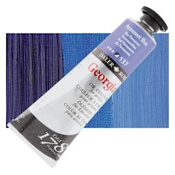 Daler-Rowney Georgian Oil Color - Permanent Blue, 38 ml tube and swatch