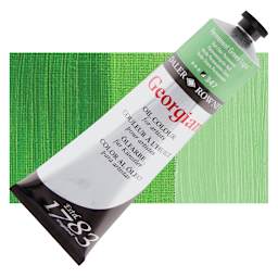 Daler-Rowney Georgian Oil Color - Permanent Light Green, 225 ml tube and swatch