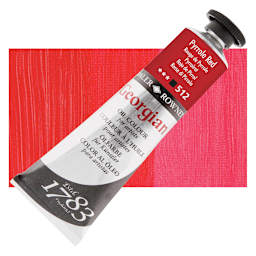 Daler-Rowney Georgian Oil Color - Pyrrole Red, 38 ml tube and swatch