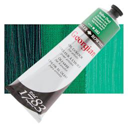 Daler-Rowney Georgian Oil Color - Viridian Hue, 225 ml tube and swatch