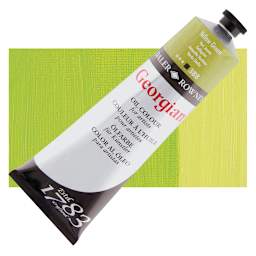 Daler-Rowney Georgian Oil Color - Yellow Green, 225 ml tube and swatch