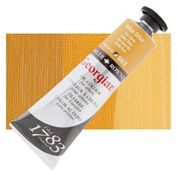 Daler-Rowney Georgian Oil Color - Yellow Ochre, 38 ml tube and swatch