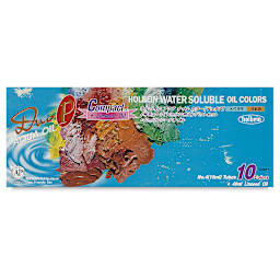 Holbein Duo Aqua Water Soluble Oils - Set of 11, Color and Linseed Oil Set, 10 ml front of package