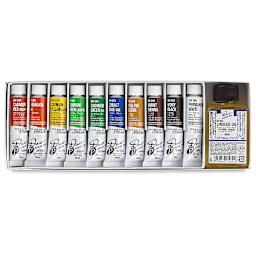 Holbein Duo Aqua Water Soluble Oils - Set of 11, Color and Linseed Oil Set, 10 ml