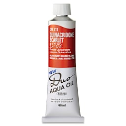 Holbein Duo Aqua Water Soluble Oils - Quinacridone Scarlet, 40 ml tube