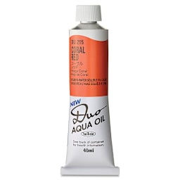 Holbein Duo Aqua Water Soluble Oils - Coral Red, 40 ml tube