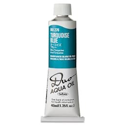 Holbein Duo Aqua Water Soluble Oils - Turquoise Blue, 40 ml tube