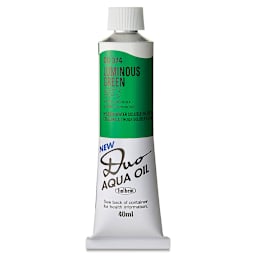 Holbein Duo Aqua Water Soluble Oils - Luminous Green, 40 ml tube