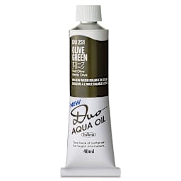 Holbein Duo Aqua Water Soluble Oils - Olive Green, 40 ml tube