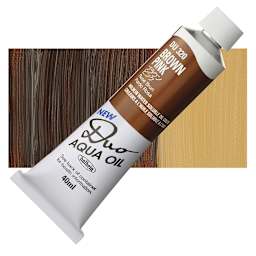 Holbein Duo Aqua Water Soluble Oil - Brown Pink, 40 ml tube and swatch