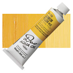 Holbein Duo Aqua Water Soluble Oil - Cadmium Yellow Hue, 40 ml tube and swatch