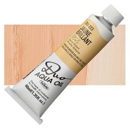 Holbein Duo Aqua Water Soluble Oil - Jaune Brilliant, 40 ml tube and swatch