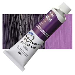 Holbein Duo Aqua Water Soluble Oil - Mauve, 40 ml tube and swatch