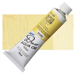 Holbein Duo Aqua Water Soluble Oil - Naples Yellow, 40 ml tube and swatch