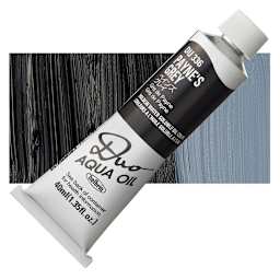 Holbein Duo Aqua Water Soluble Oil - Payne's Gray, 40 ml tube and swatch