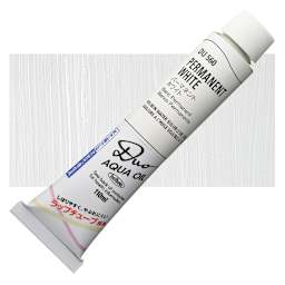 Holbein Duo Aqua Water Soluble Oil - Permanent White, 110 ml tube and swatch