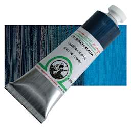 Old Holland Classic Oil Color - Carribean Blue, 40 ml tube and swatch