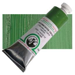 Old Holland Classic Oil Color - Chromium Oxide Green, 40 ml tube and swatch