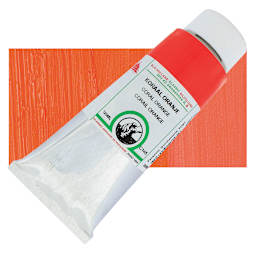 Old Holland Classic Oil Color - Coral Orange, 125 ml tube and swatch