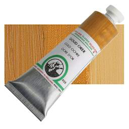 Old Holland Classic Oil Color - Gold Ochre, 40 ml tube and swatch