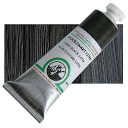Old Holland Classic Oil Color - Ivory Black Extra, 40 ml tube and swatch