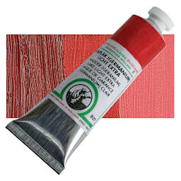 Old Holland Classic Oil Color - Madder (Geranium) Lake Light Extra, 40 ml tube and swatch