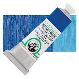 Old Holland Classic Oil Color - Manganese Blue Deep Extra, 40 ml tube and swatch