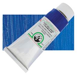 Old Holland Classic Oil Color - Old Holland Cyan Blue, 125 ml tube and swatch