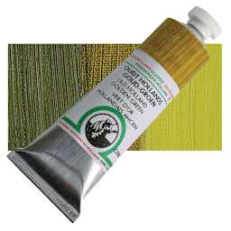 Old Holland Classic Oil Color - Old Holland Golden Green, 125 ml tube and swatch