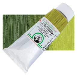 Old Holland Classic Oil Color - Old Holland Golden Green Deep, 125 ml tube and swatch