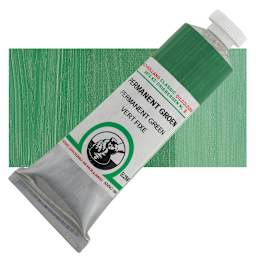 Old Holland Classic Oil Color - Permanent Green, 40 ml tube and swatch