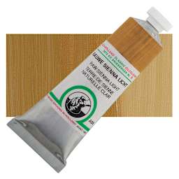Old Holland Classic Oil Color - Raw Sienna Light, 40 ml tube and swatch