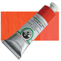 Old Holland Classic Oil Color - Scheveningen Red Scarlet, 40 ml tube and swatch
