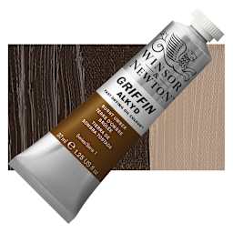 Winsor & Newton Griffin Alkyd - Burnt Umber, 37 ml tube and swatch