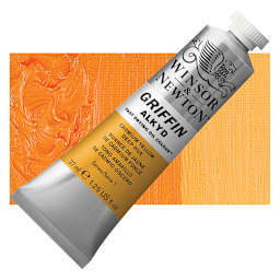 Winsor & Newton Griffin Alkyd - Cadmium Yellow Deep Hue, 37 ml tube and swatch