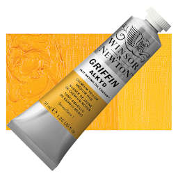 Winsor & Newton Griffin Alkyd - Cadmium Yellow Medium Hue, 37 ml tube and swatch