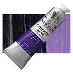 Winsor & Newton Griffin Alkyd - Dioxazine Purple, 37 ml tube and swatch