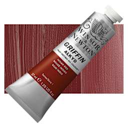 Winsor & Newton Griffin Alkyd - Indian Red, 37 ml tube and swatch