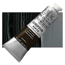 Winsor & Newton Griffin Alkyd - Ivory Black, 37 ml tube and swatch