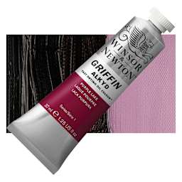 Winsor & Newton Griffin Alkyd - Purple Lake, 37 ml tube and swatch